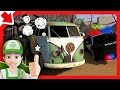 Police car Chase and Thief in car. Police cartoon for children Kids story Handy Andy and Monster car