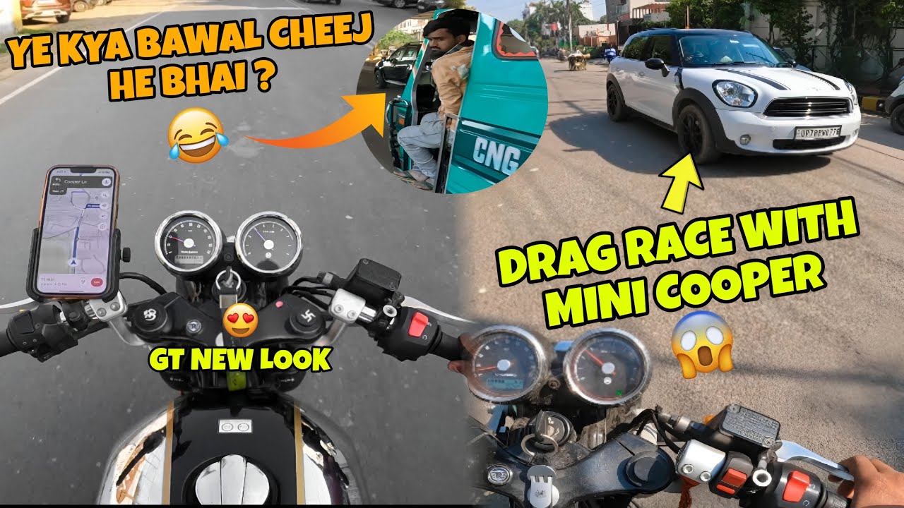 Mini Ye GT New look 😍 DRAG RACE WITH MINI COOPER 😱 GT KO BOLA YE KYA BAWAL ...