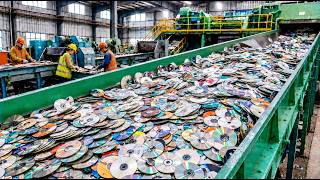 Millions of Old CDs & DVDs Recycled Into Stunning Luxury Countertops Inside a Massive Recycling Fac