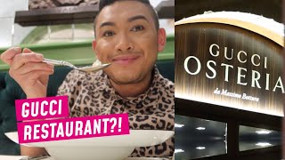 EATING AT THE GUCCI RESTAURANT + FLORENCE LUXURY OUTLET?! - RomeAroundTheWorld