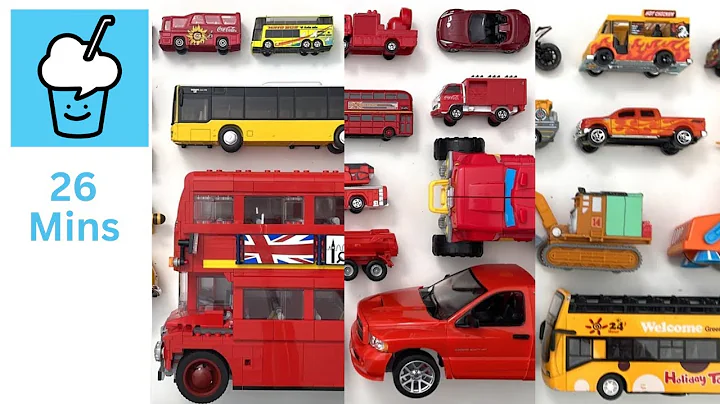 Different Bus Types Red Orange vehicles collection tomica siku トミカ transformers