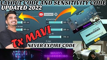 Tx MAVI SENSITIVITY CODE 2022 | MAVI CONTROL CODE | MAVI SENSITIVITY SETTINGS | BGMI