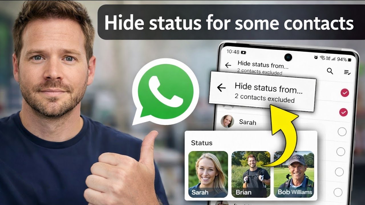 how to hide status on whatsapp for some contacts