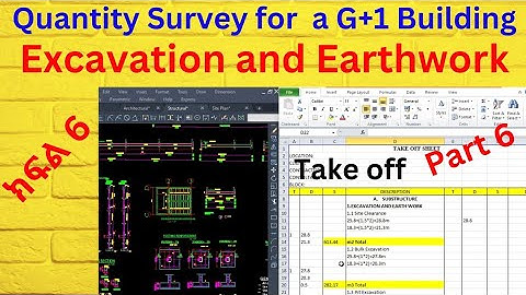 Quantity Survey for a G+1 Building- Takeoff  for Excavation Part 6