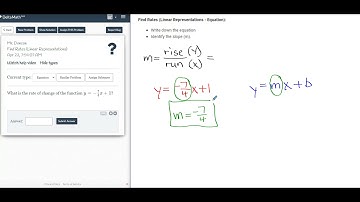 Find Rates (Linear Representations - Equation)