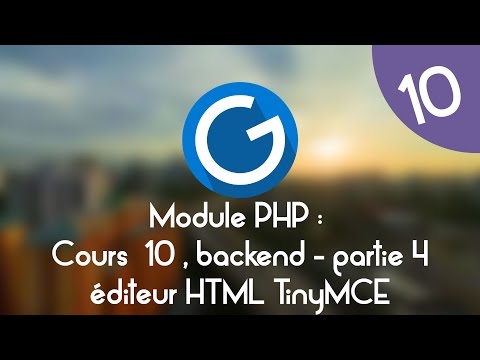 Formation IMM - Module PHP: Cours tuto 10 , backend - partie 4, tinyMCE