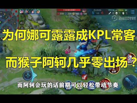 王者荣耀：为何娜可露露能成KPL常客，而猴子阿轲几乎零出场？