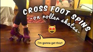 How to Spin with Feet Crossed - Roller Skating Tutorial - Moxi Roller Skates - Cork Screw Spin