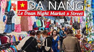 Da Nang Vietnam Crowded Night Market U0026 Vibrant Le Duan Street  Nightlife City Walking Tour