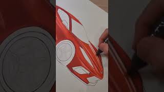 Drawing Chevrolet Corvette c8 | Sports Cars Realistic Drawings | Amazing Art #shorts #trending #art