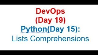 Celebrity DevOps (Day 19): Python(Day 15): List Comprehensions Profile
