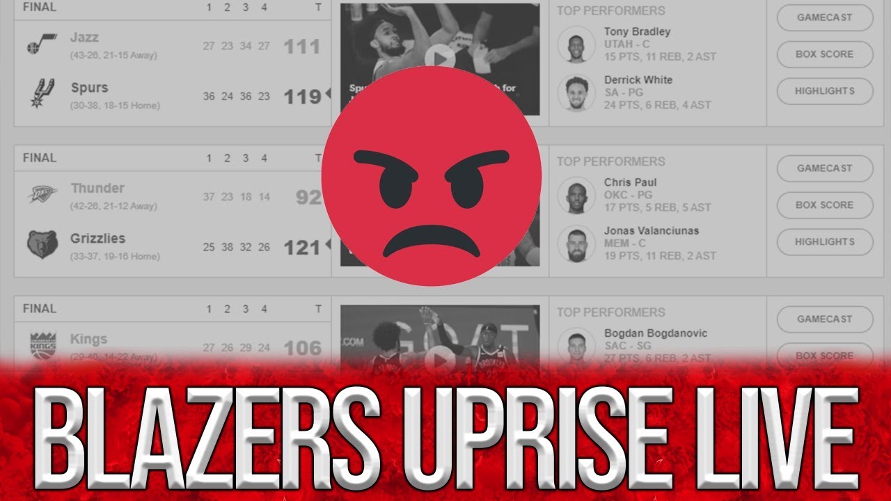 The Blazers Schedule Luck has ran out.