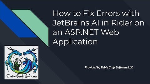 AI Fix Code | Fix Errors with Rider on ASP.NET Web Application JetBrains AI JetBrains Rider