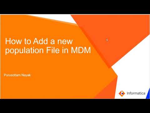 How to Add a New Population File in MDM