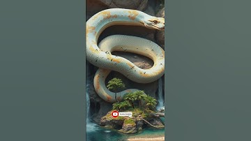Nature Travel I Albino python wrapping around a cliff #trending #python #snake #shorts #cliff