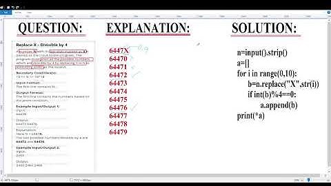 skillrack daily challenge solution Replace X - Divisible by 4