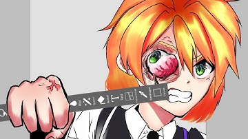 Anime girl breaks the fourth wall | Ibispaint X