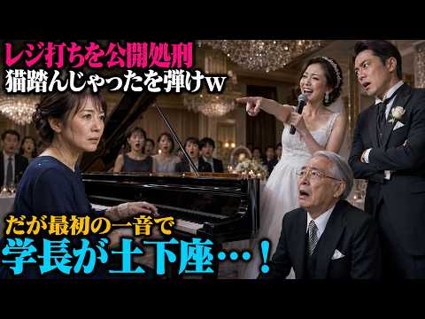 【スカッと】結婚式で「レジ打ちは猫踏んじゃったを弾けｗ」と私を公開処刑する元いじめっ子→一音で会場凍結！大学長が土下座し号泣した驚愕の理由とは？