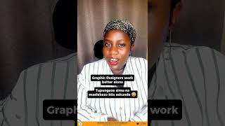 GRAPHIC DESIGNERS WORK BETTER ALONE! #jifunzekompyutanamadamettah #woodprint #graphicdesigner🇹🇿