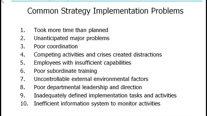 Strategy ch 9 - Strategy implementation