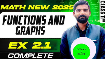  Exercise 2.1| 11th Class Math |  Functions & Graphs | Domain & Range Easy Method | PCTB 2025|