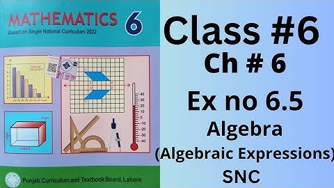 Class 6th, Ch no 6, Ex no 6.5 (Complete ), Algebra ( Algebraic Expressions), SNC, PTB.