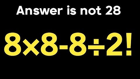 8×8-8÷2! = ❓ / PEMDAS rules maths question / Simplify algebraic expression