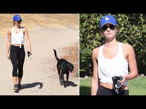 Stunning Model Shauna Sexton Stretching Her Legs With Dog Otis