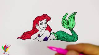 Coloring pages / Disney cartoon Ariel / Real work