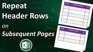 How To Repeat Table Header Rows On Subsequent Pages In Ms Excel Sheets