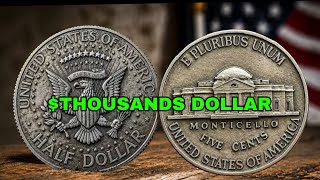 4 Valuable Coins Worth Big Money! Kennedy Half Dollar, Lincoln Penny Jefferson Nickel & Wheat Penny