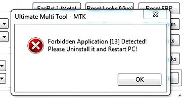 forbidden application 13 detected please uninstall it and restart pc । forbidden umt । UMT