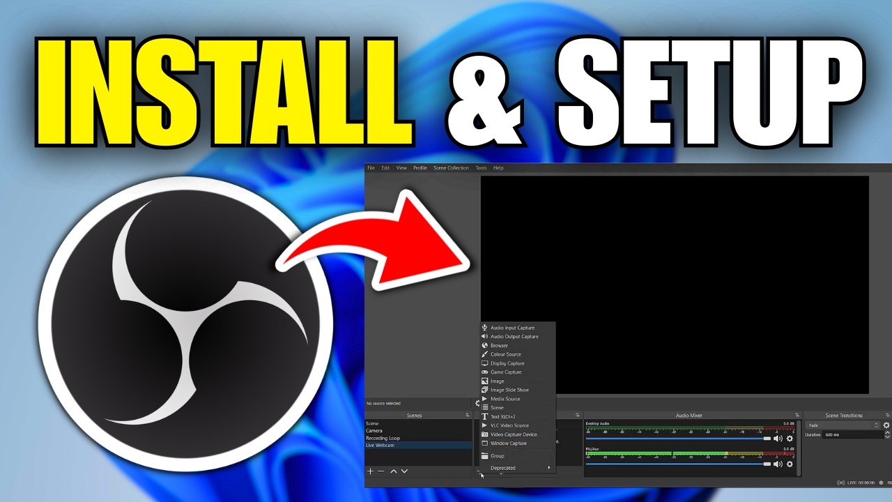 How To Install & Setup OBS Studio On Windows 11 - YouTube