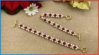 Easy Holiday Beaded Bracelet Tutorial