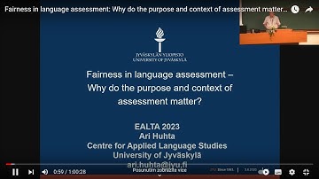 Fairness in language assessment: Why do the purpose and context of assessment matter? by Ari Huhta