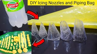 10 मिनट में केक सजाने के लिए Plastic Bottle से बनायें ये Nozzles / DIY Icing Nozzels and Piping Bag