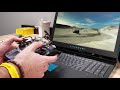 Using FPV Freerider Simulator with a Flysky FS-I6 transmitter to learn how to fly a quadcopter.