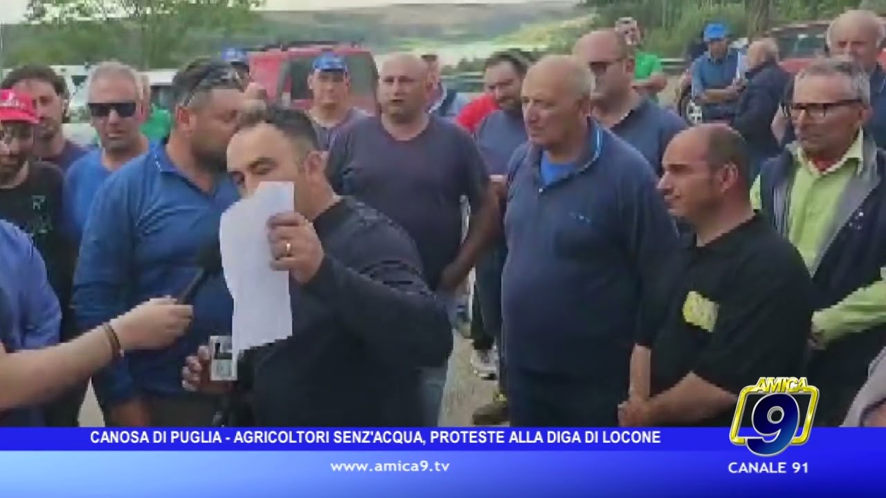 Canosa di Puglia – Agricoltori senz’acqua, protesta alla diga di Locone
