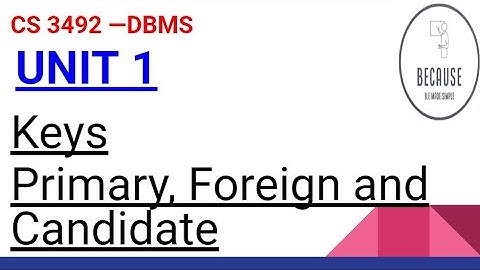 1.3 Primary Key , Foreign Key and Candidate Key  in Tamil