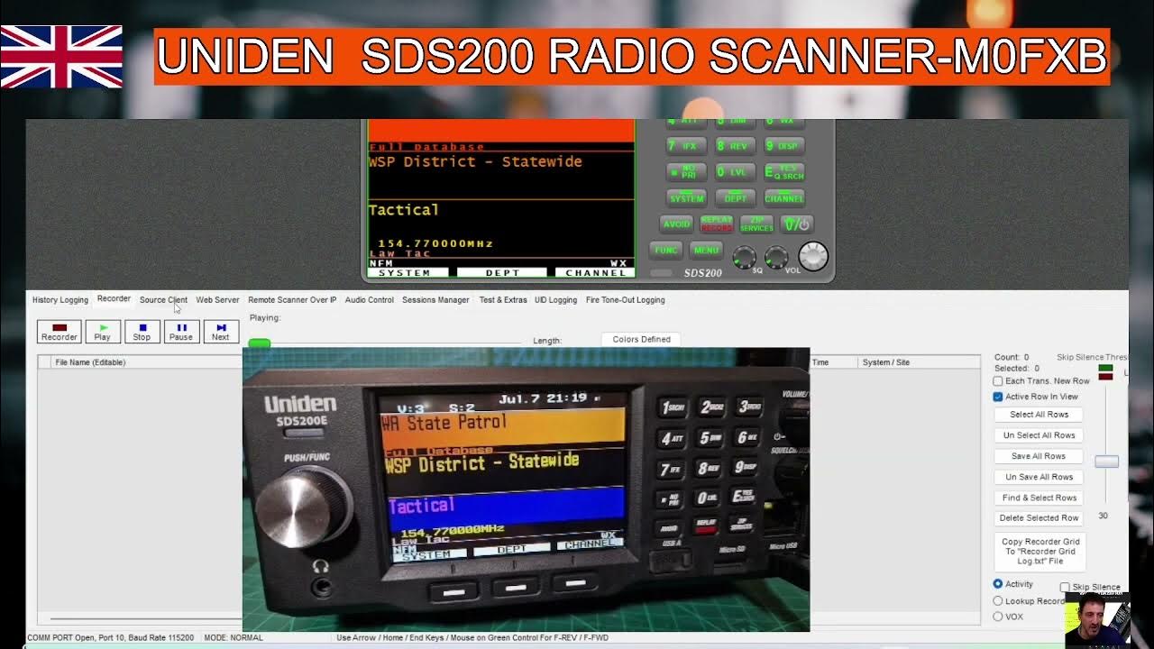 PROSCAN SCANNER SOFTWARE & UNIDEN SDS200 YouTube