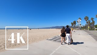 Venice Beach to Santa Monica Pier 🏝 4K Walking Tour 📽 3D Binaural Sound 🎧