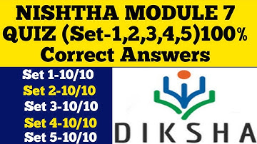 Nishtha Module 7 Question Answers || Nishtha Module 7 Quiz Answers ||Nishtha Training || Module 7