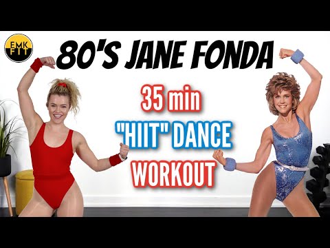 80s AEROBIC HIIT DANCE WORKOUT-a Tribute to the LEGEND Jane Fonda