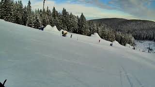 Pov Skiing On A Perfect Winter Day In Slovenia