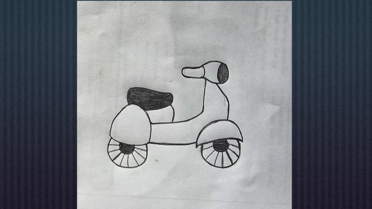 How to Draw scooter/Easy to Draw scooter Drawing/Drawing a scooter 