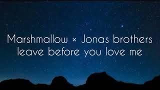 Marshmallow × Jonas brothers leave before you love me ( lyrics video) || lyrics art official