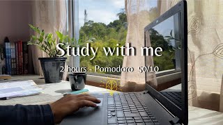 2-HOUR STUDY WITH ME | Relaxing Nature & River Sounds 🍃 | Pomodoro 50/10 timer + bell