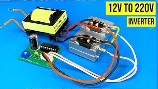 how to make simple inverter 12v to 220v, 2 mosfet , FHA 40n50, KAIWEETS KM601