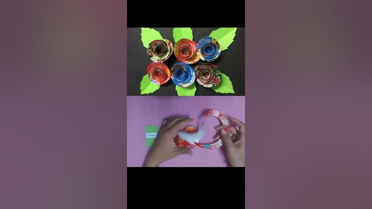 How to Make Small Rose Flower with Gift Wrapping Paper