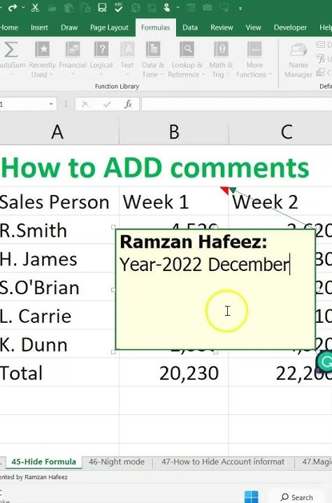 short-add-comment-in-excel-cell-youtubeshorts-youtube